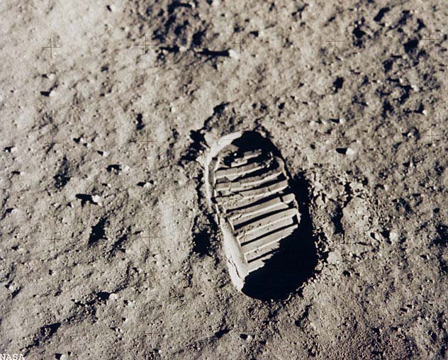 First Footprints on the Moon
