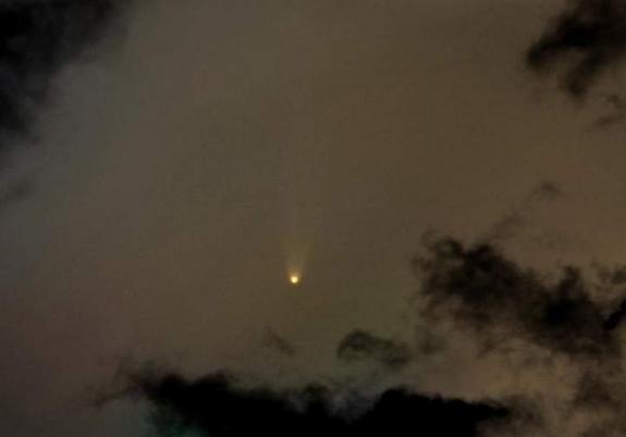 Michael Jager and Gerald Rhemann photographed comet C/2006 P1 (McNaught) from Austria in twilight 45 minutes before sunrise on Jan. 3. Rhemann told SPACE.com they used 7x50 binoculars to find the comet. They estimate that today (Jan. 5) it shone at magnitude +1 and they expect to see it with the naked eye next week. Image used with permission.