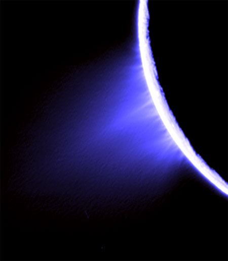 Geysers Gush from Cracks in Saturn's Moon