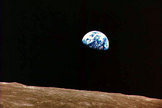 "Earthrise" seen by the Apollo 8 astronauts in December 1968.