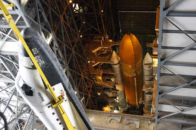 Stuck Pin Delays Shuttle's Trek to Launch Pad