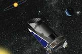 An artist's interpretation of the Kepler observatory in space.