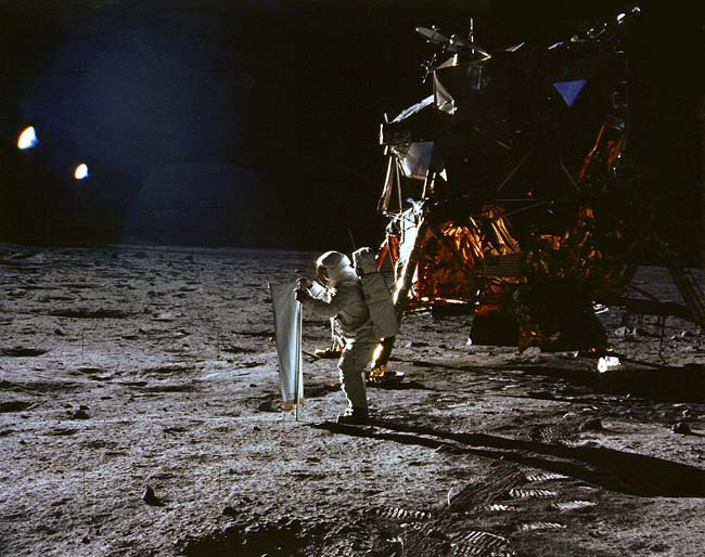 Buzz Aldrin and Moon Shadows