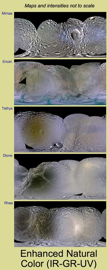 Mysterious Patches of Color Mapped on Saturn's Moons