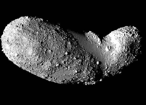 Asteroids, such as Itokawa, pictured here, are thought to be more like piles of rubble loosely clung together, than solid chunks of rock.