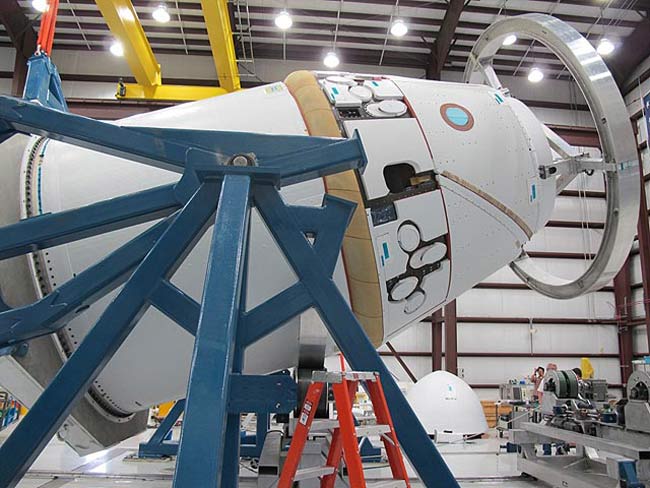 Dragon Spacecraft in a Hangar