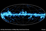 This map illustrates the numerous star-forming clouds, called cold cores, that Planck observed throughout our Milky Way galaxy. Planck, a European Space Agency mission with significant NASA participation, detected around 10,000 of these cores, thousands of which had never been seen before.