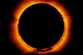 On Jan. 4, 2011, the moon passed in front of the sun in a partial solar eclipse - as seen from parts of Earth. Here, the joint Japanese-American Hinode satellite captured the same breathtaking event from space. The unique view created what's called an annular solar eclipse.