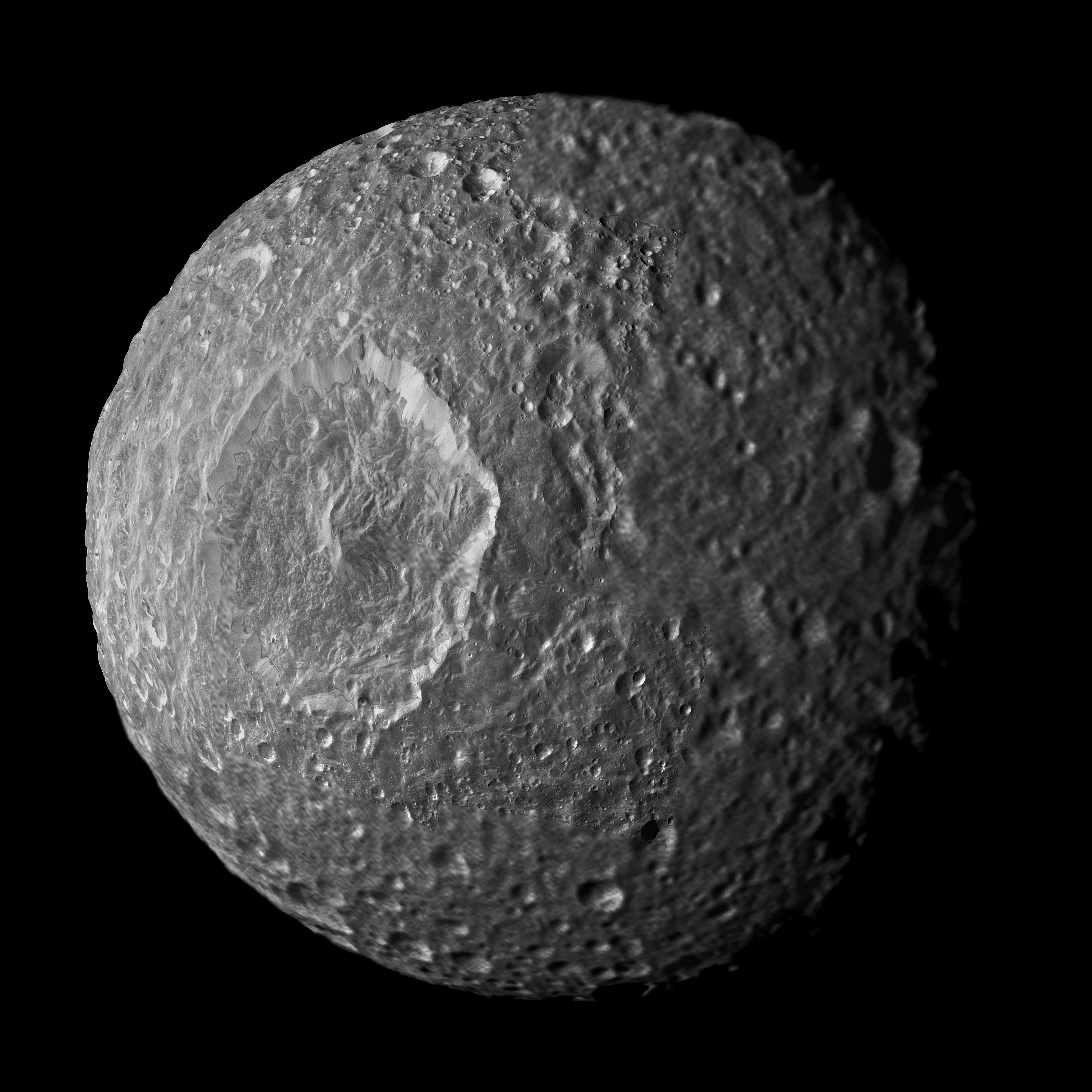 Streaks and Markings on Saturn's Moon Mimas