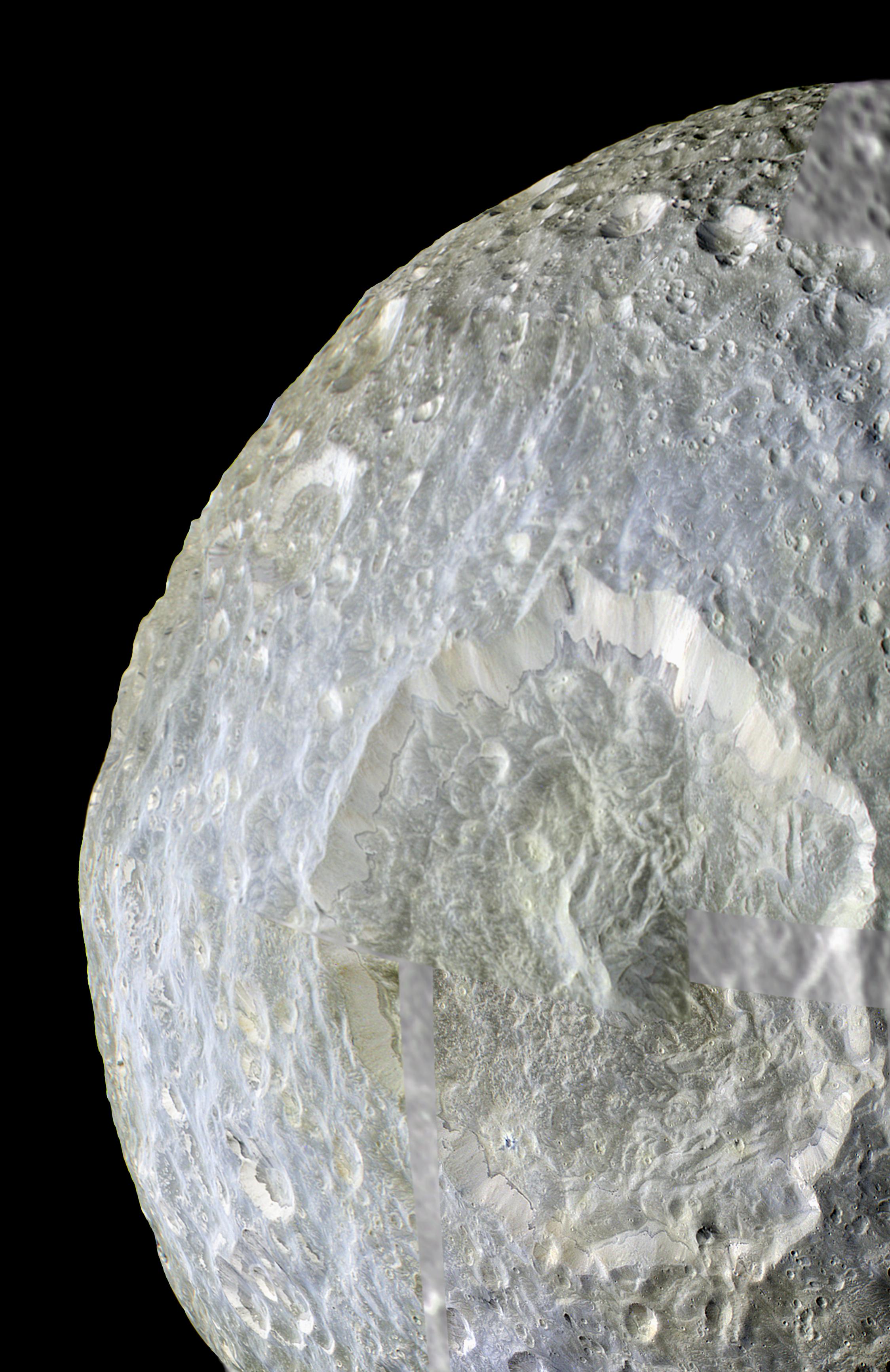 Mimas' Color Near Herschel Crater