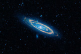 Our neighboring galaxy, Andromeda, also goes by the names Messier 31 or M31. Here, it is captured in full in this new image by WISE.