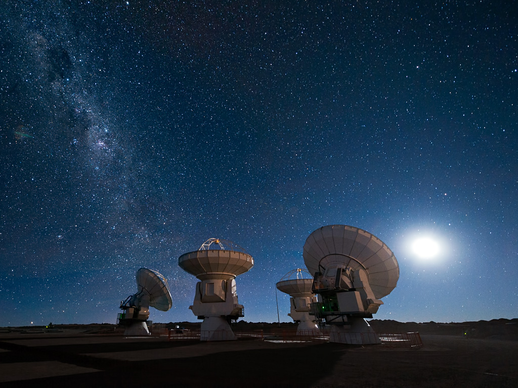 ESO Alma Telescopes and the Milky Way