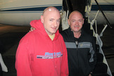 NASA astronaut Scott Kelly (left), Expedition 26 commander, is reunited with his twin brother, Mark Kelly on March 17, 2011, following a flight back to Ellington Field, Houston from Kustanay, Kazakhstan. Scott Kelly landed in Kazakhstan on March 16 with his Russian crewmates in the Soyuz TMA-01M spacecraft after 159 days in space.