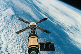 The U.S. space station Skylab in its prime during the mid-1970s.