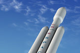 Illustration of SpaceX's Falcon Heavy rocket, which the company says will be the most capable rocket operating today.