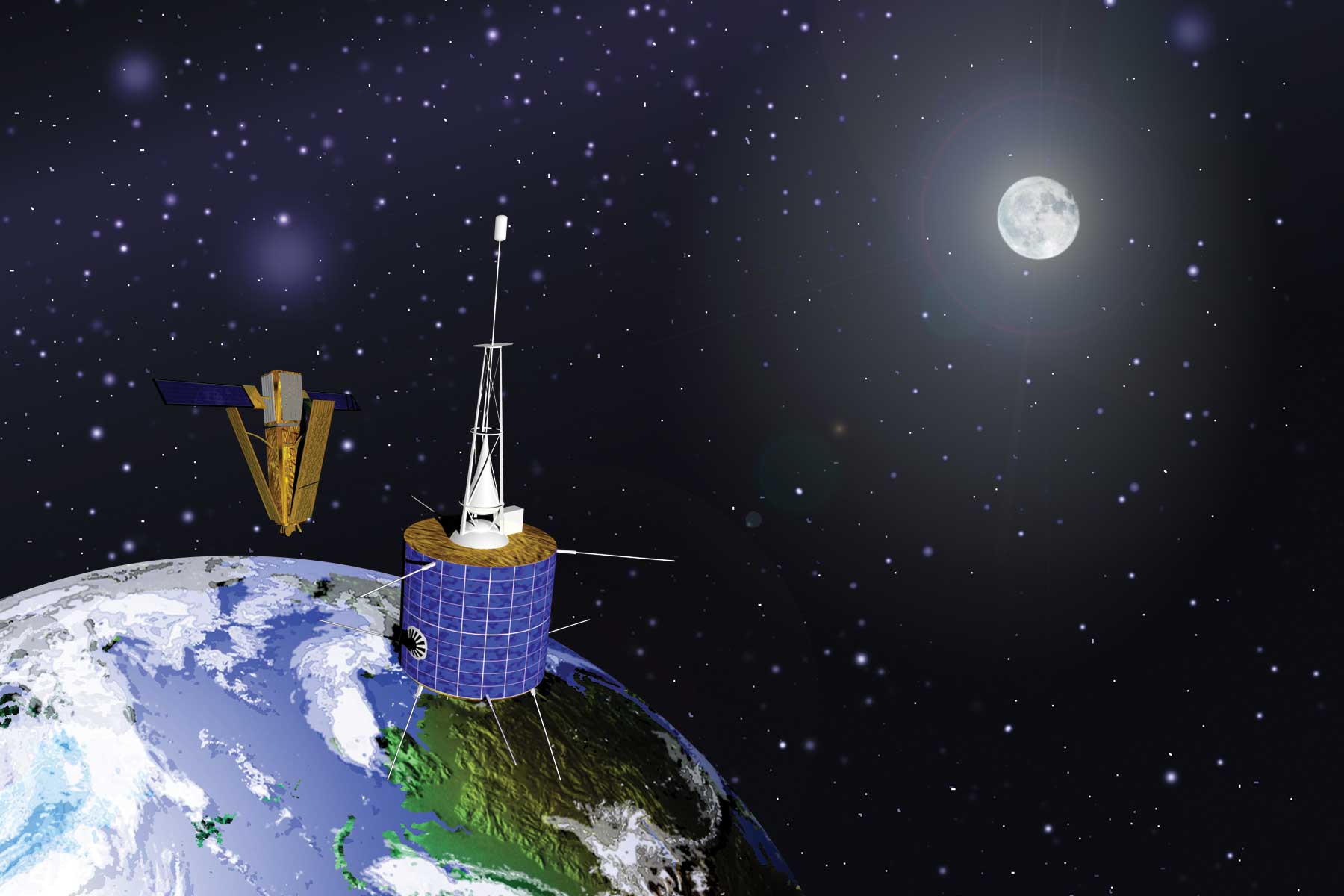 Artist's illustration of February 2009 Satellite Crash