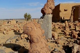 Impressive fossils for sale at a shop at the edge of the desert.