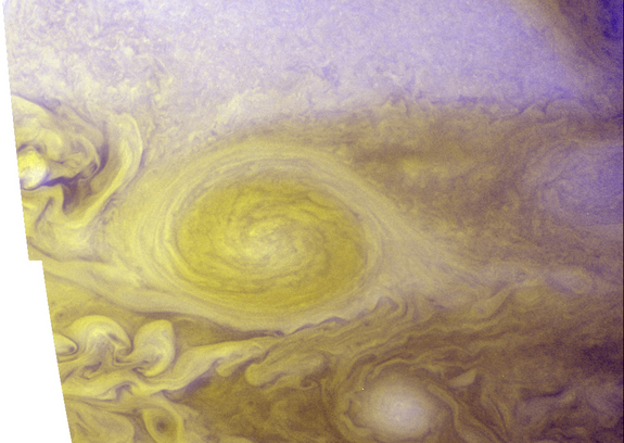 This amazing color portrait of Jupiter’s “Little Red Spot” (LRS) combines high-resolution images from the New Horizons Long Range Reconnaissance Imager (LORRI), taken at 03:12 UT on February 27, 2007, with color images taken nearly simultaneously by the Wide Field Planetary Camera 2 (WFPC2) on the Hubble Space Telescope.<br><br>The Little Red Spot is the second largest storm on Jupiter, roughly 70% the size of the Earth, and it started turning red in late-2005. The clouds in the Little Red Spot rotate counterclockwise, or in the anticyclonic direction, because it is a high-pressure region. In that sense, the Little Red Spot is the opposite of a hurricane on Earth, which is a low-pressure region – and, of course, the Little Red Spot is far larger than any hurricane on Earth.