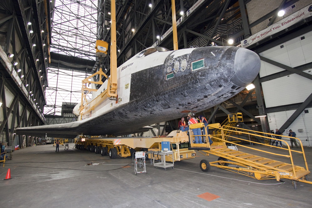 Atlantis Lifted from Its Transporter