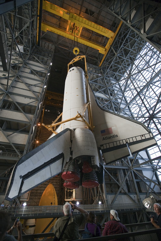 Atlantis Lifted by a Crane