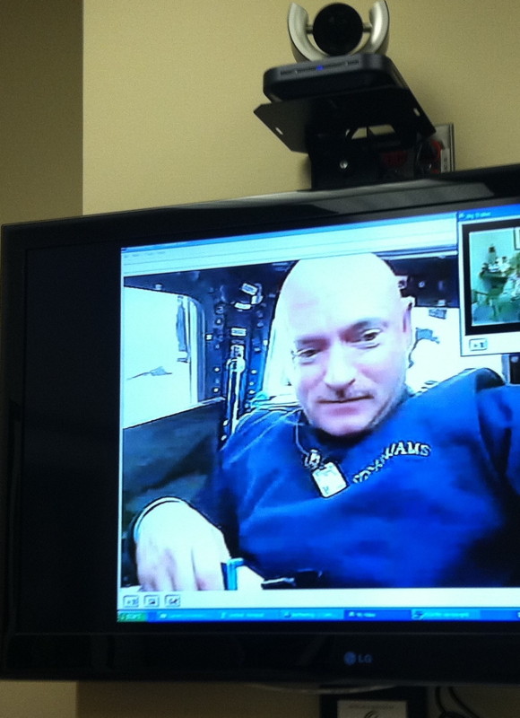 Mark Kelly Videochats with His Wife