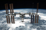 The International Space Station is featured in this image photographed by an STS-134 crew member on the space shuttle Endeavour after the station and shuttle began their post-undocking relative separation on May 29, 2011.