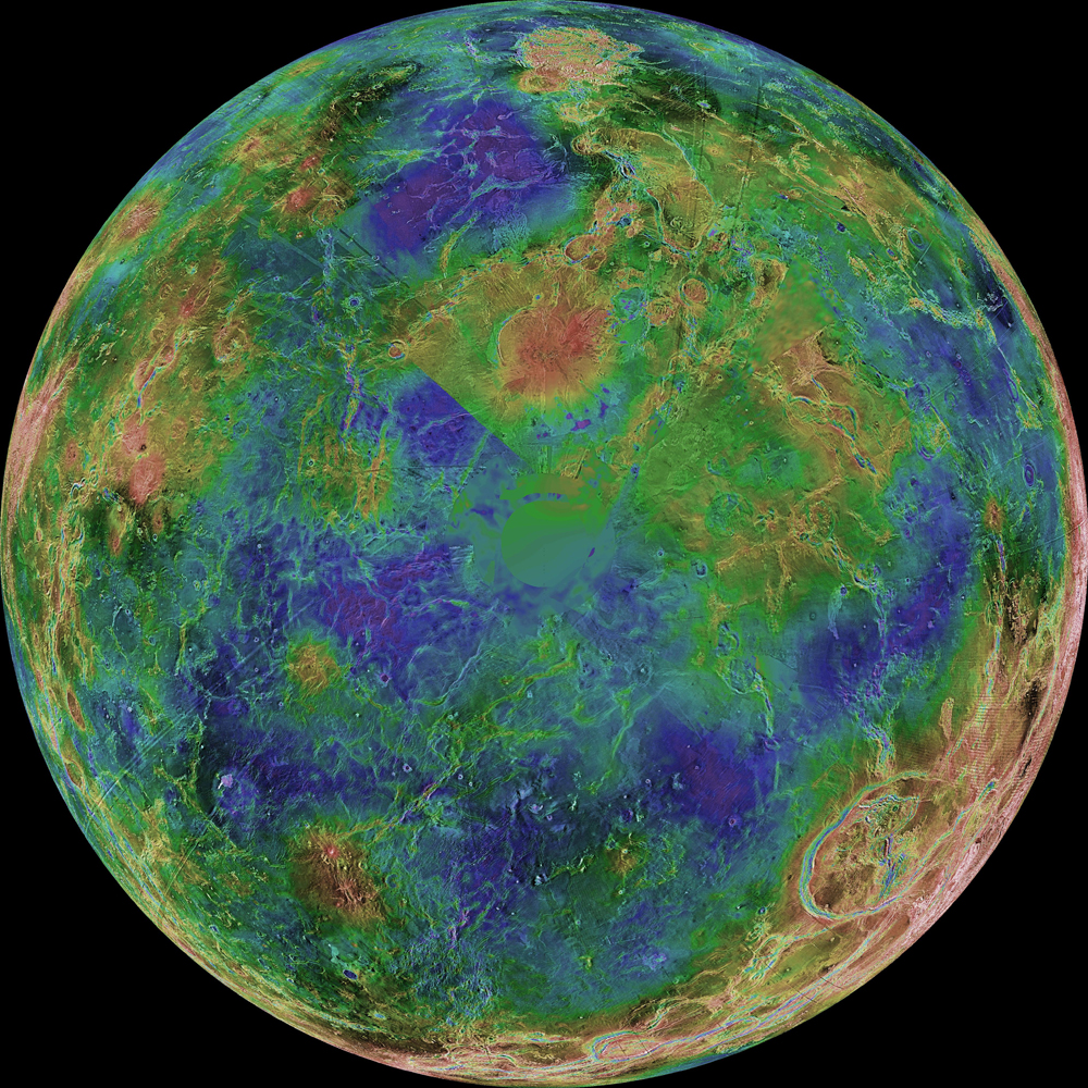 View of Venus's South Pole