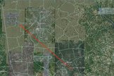 Ground track of meteor's path on May 20, 2011 over Macon, Georgia.