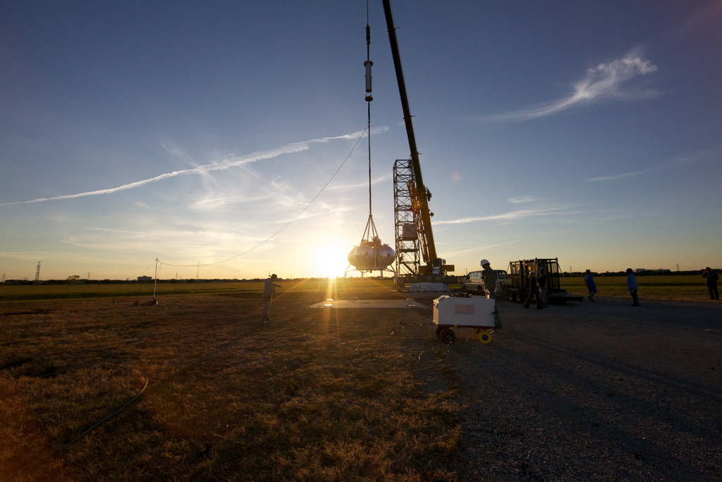 Sunset Behind NASA's Morpheus Lander