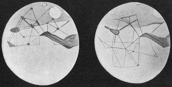 Martian canals as depicted by Percival Lowell.
