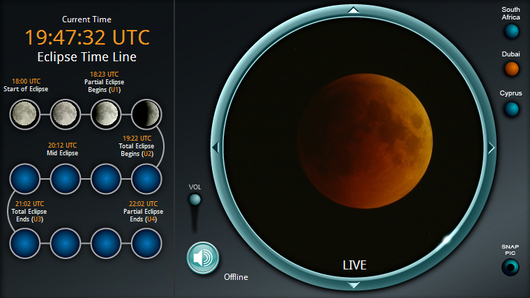 Slooh Website Lunar Eclipse Broadcast