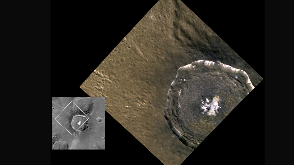 Degas crater on Mercury, seen by Messenger