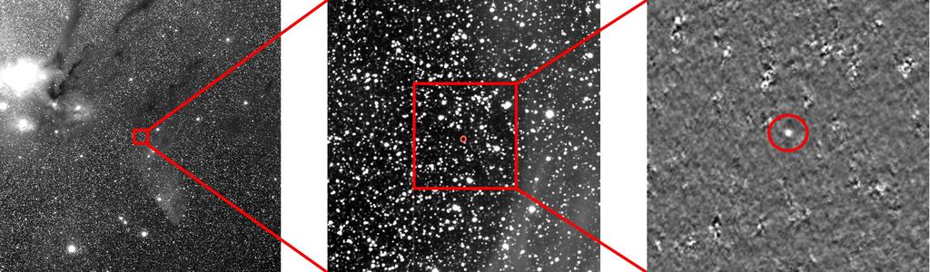 Rosetta spacecraft's first views of comet Churyumov-Gerasimenko