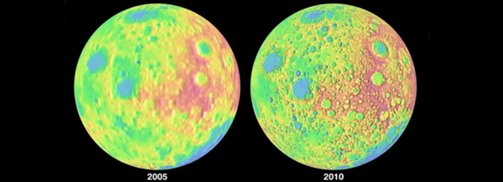 LRO topographic map of moon, June 2011