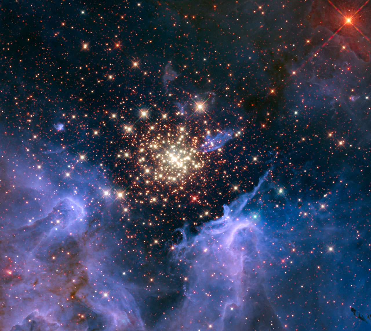 Fireworks in Nebula NGC 3603