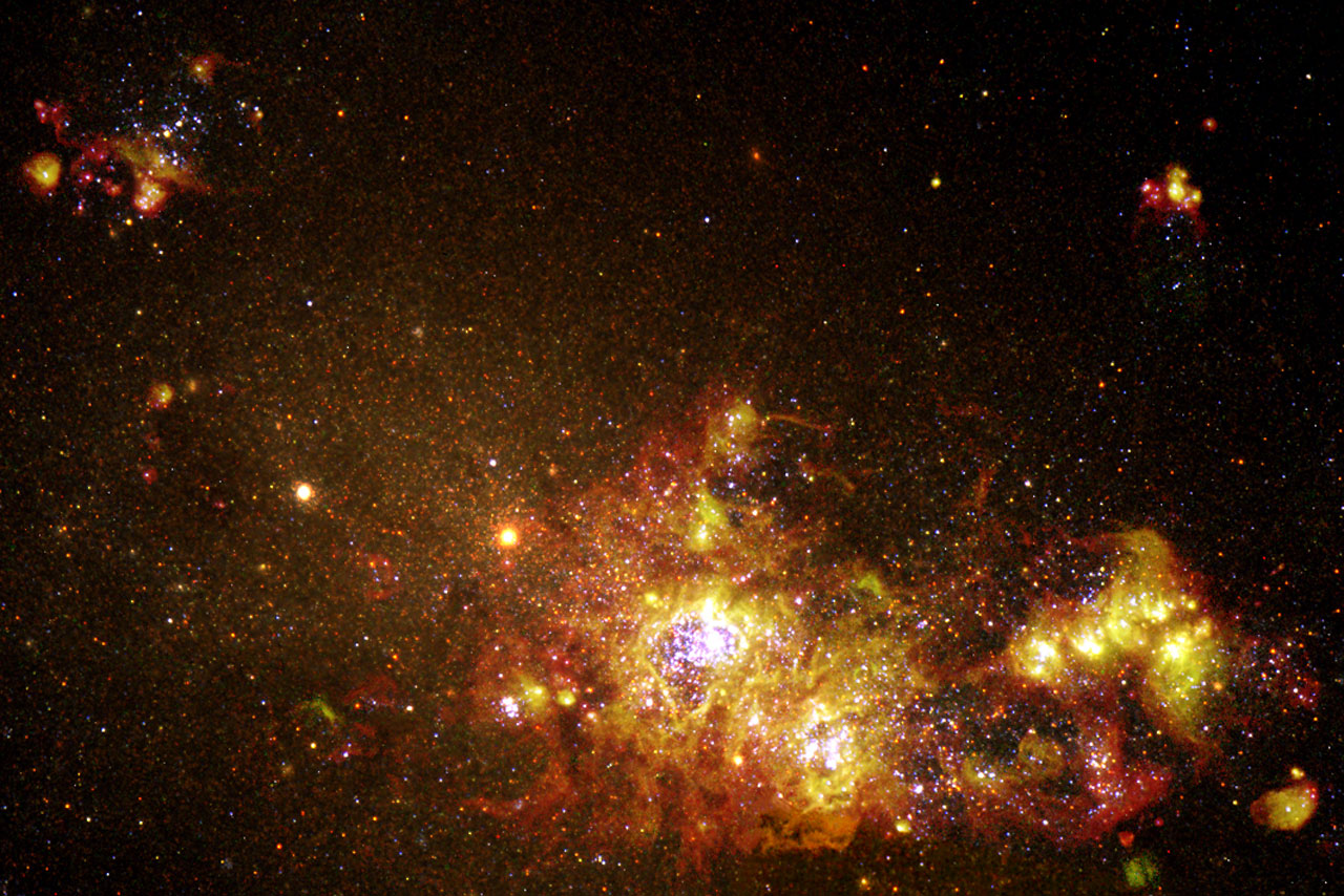 Star Formation in Galaxy NGC 4214 Looks Like Fireworks