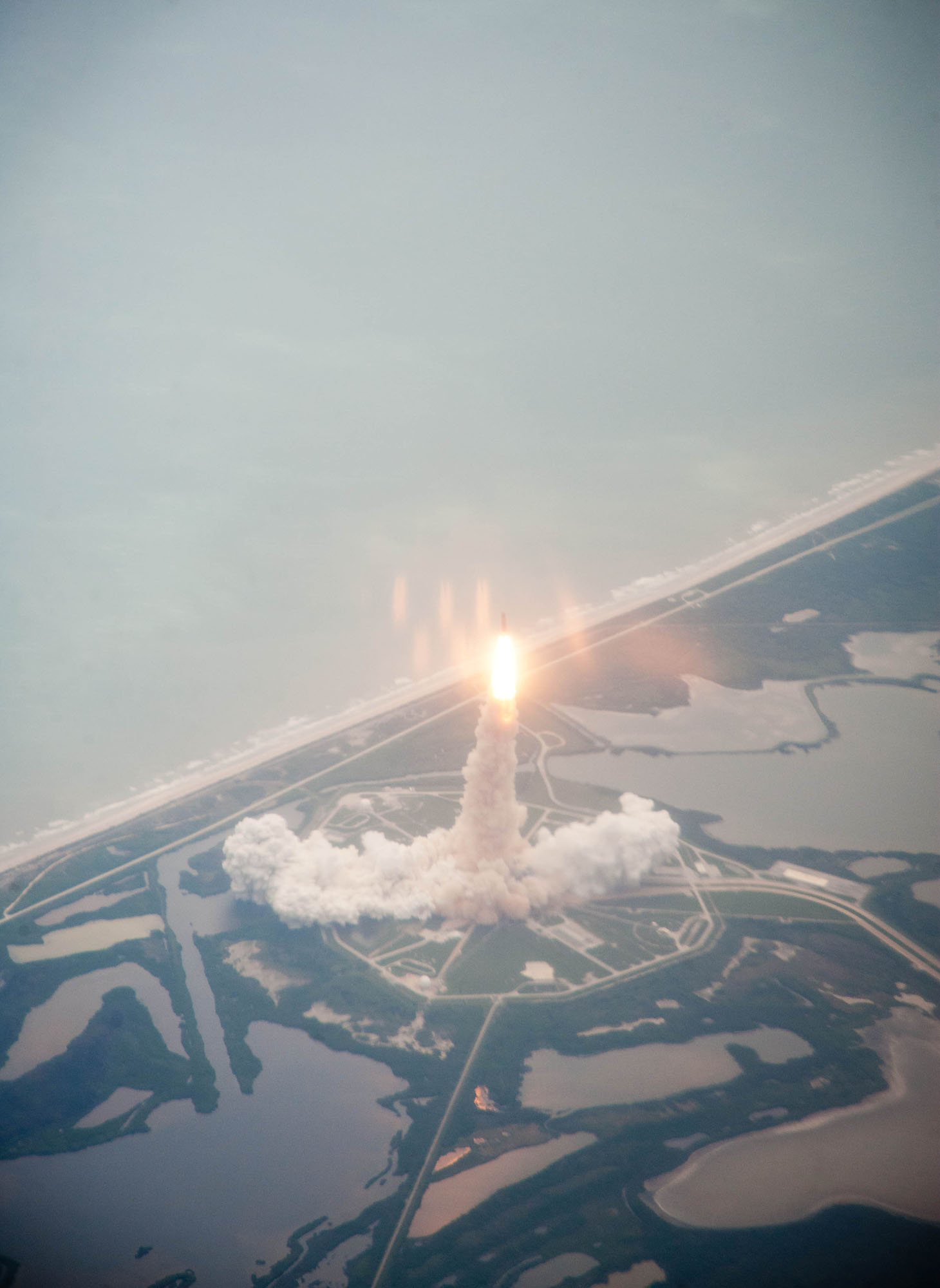 Shuttle Atlantis Liftoff Seen From Air