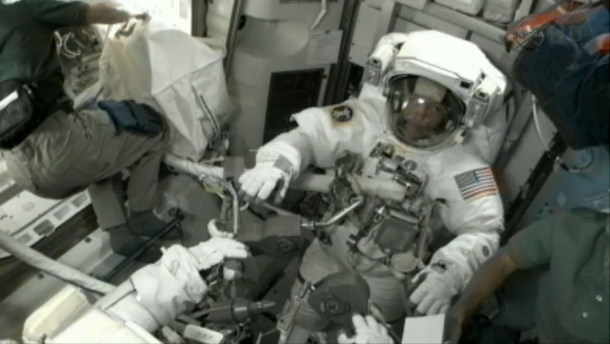 Suiting up for Spacewalk