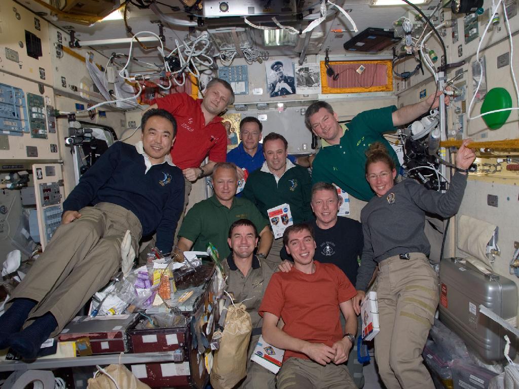 Gathering Inside the Zvezda Service Module