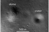 Sunlight grazes over a small dome in the central part of the Compton-Belkovich complex on the far side of the moon in this image from NASA's Lunar Reconnaissance Orbiter. The dome was likely formed by rare, viscous lava on the moon.
