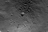 Small dome in the Compton-Belkovich region (61.33 °N, 99.68 °E). Evidence indicates a volcanic origin for this and other intriguing features in the region. Incidence angle is 64°, Sun is from the SSW, image is ~510 m across.