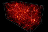 The supposed distribution of dark matter throughout the Universe