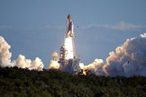 Space shuttle Columbia launches on mission STS-107, January 16, 2003.