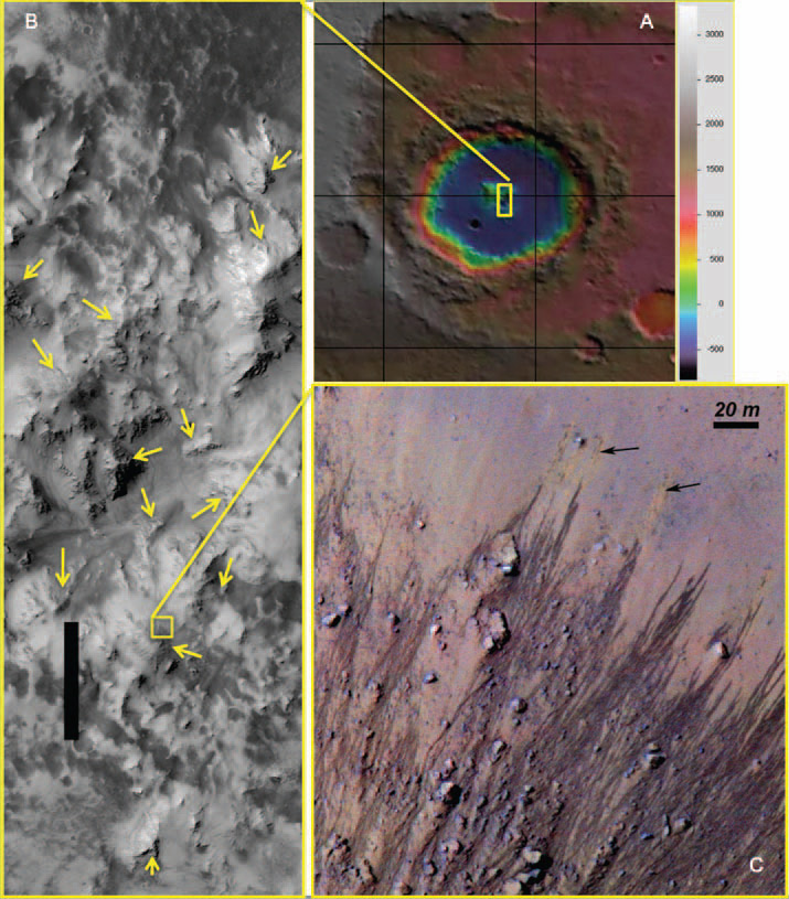 Mystery Lines on Mars Crater Might Reveal Water