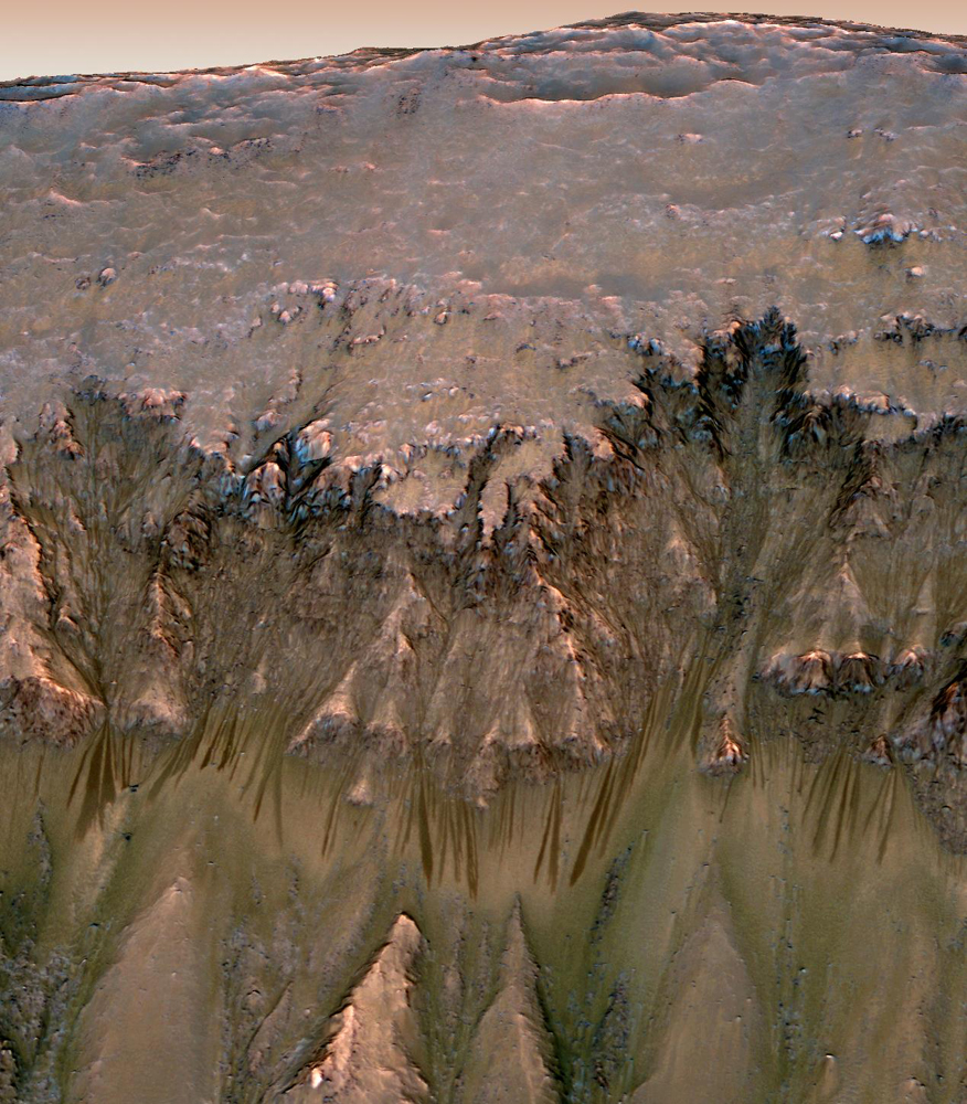 Signs of Possible Water on Mars at Newton Crater