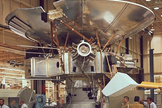 Pioneer 10 in the final stage of construction in at the TRW plant in Southern California in December 1971. The spacecraft launched toward Jupiter in March 1972 and flew by the planet on Dec. 3, 1973.