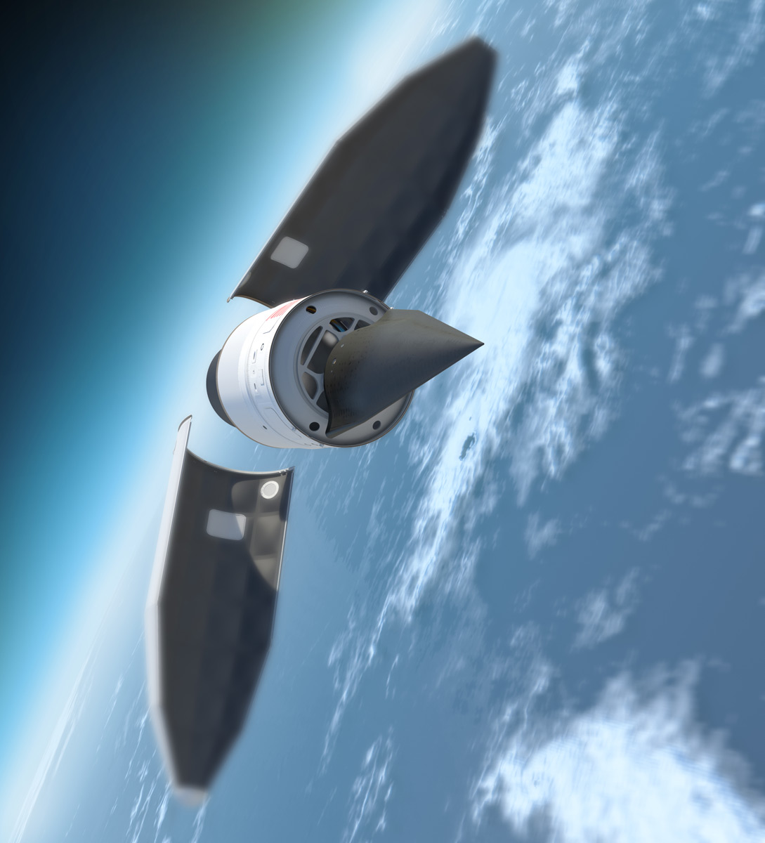 Falcon Hypersonic HTV-2 Payload Fairing Jettisoned