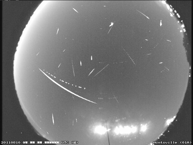 Perseid Meteor Shower 2011 - NASA All Sky Camera in Huntsville, Alabama