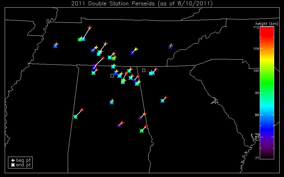 Perseid Meteor Shower - Confirmed Sightings in 2011