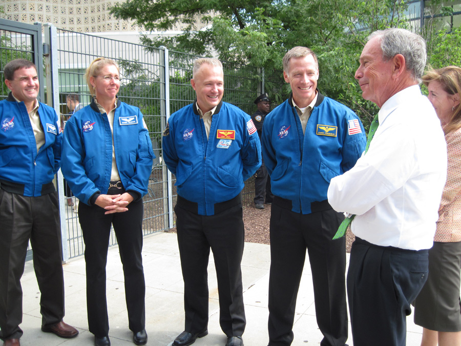 STS-135 Astronauts Meet Mayor Bloomberg
